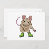Carte Postale Souris Patinage sur glace Patins à glace (Devant / Derrière)