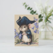 Carte Postale Souris pirate dans les fleurs (Debout devant)