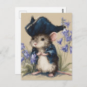 Carte Postale Souris pirate dans les fleurs (Devant / Derrière)