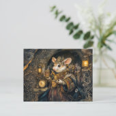 Carte Postale Souris roi dans un arbre château de racines (Debout devant)