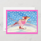 Carte Postale souris rose pâle (Devant / Derrière)