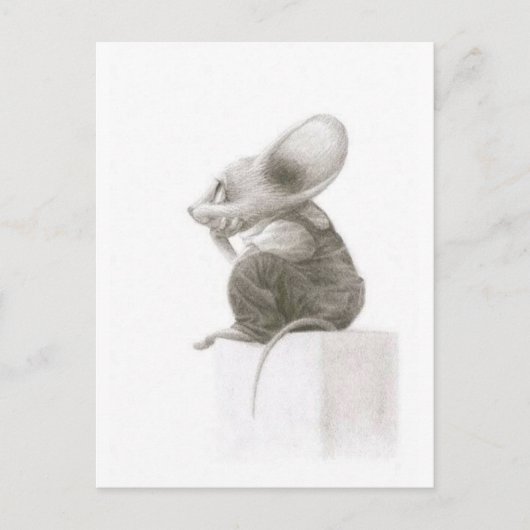 Carte Postale Souris songeuse (Devant)