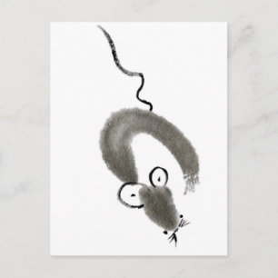 Carte Postale Souris, Sumi-e