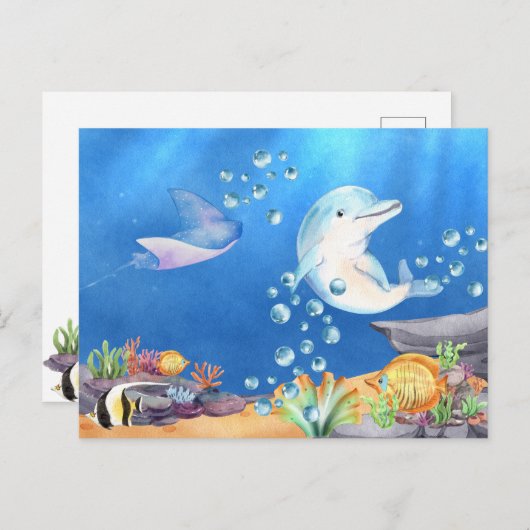 Carte Postale Sous la mer (Devant / Derrière)