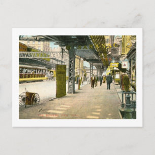 Carte Postale Sous le Bowery El, New York City Vintage