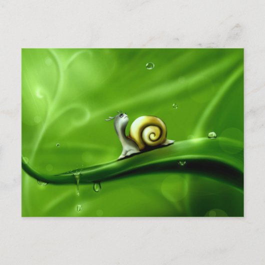 Carte Postale SOUS LE TEMPS (mignon escargot) ! (Devant)