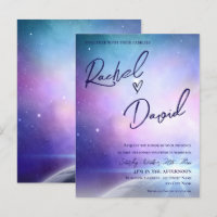 Sous les étoiles violet rose Mariage de la typogra
