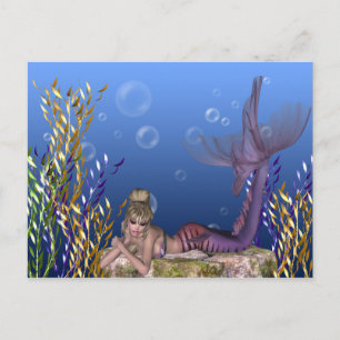 Carte postale sous l'Imaginaire de sirène de mer