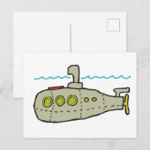 Carte Postale Sous-marin (Devant / Derrière)