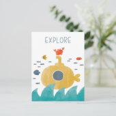 Carte Postale Sous-marin Cute Doodle | Explorer (Debout devant)