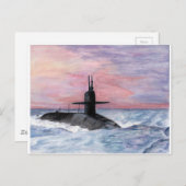 Carte Postale Sous-marin de la classe Ohio (Devant / Derrière)