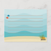 Carte Postale Sous-marin jaune profond (Dos)