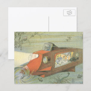 Carte Postale Sous-marin Steampunk de Science-Fiction Vintage en