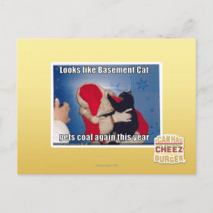 Carte Postale Sous-sol Chat obtient du charbon