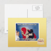 Carte Postale Sous-sol Chat obtient du charbon (Devant / Derrière)