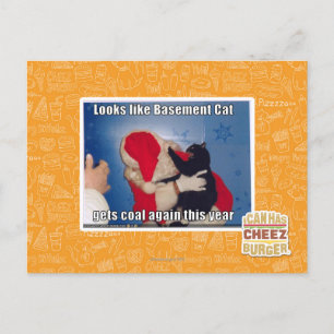 Carte Postale Sous-sol Chat obtient du charbon