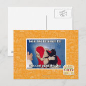 Carte Postale Sous-sol Chat obtient du charbon (Devant / Derrière)