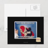 Carte Postale Sous-sol Chat obtient du charbon (Devant / Derrière)