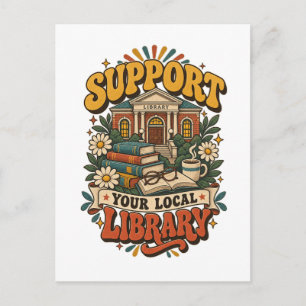 Carte Postale Soutenez votre bibliothèque locale