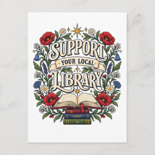 Carte Postale Soutenez votre bibliothèque locale