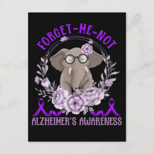 Carte Postale Soutenir la sensibilisation à Alzheimer Éléphant m