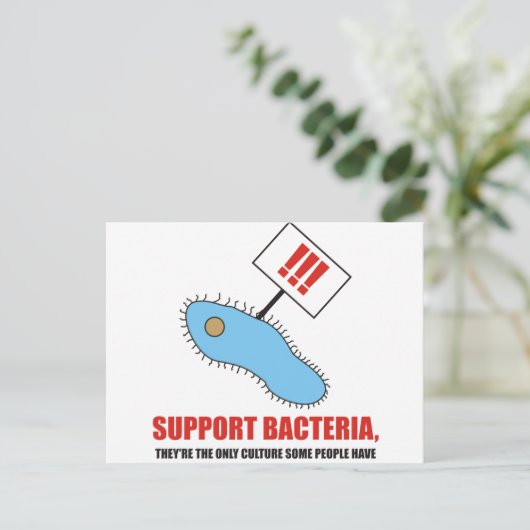 Carte Postale Soutenir les bactéries (Debout devant)