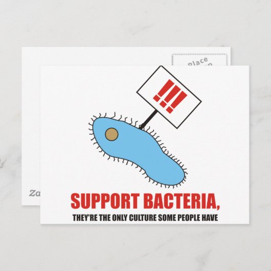 Carte Postale Soutenir les bactéries (Devant / Derrière)