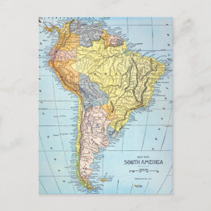 Carte Postale SOUTH AMERICA: MAP, c1890