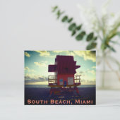 Carte Postale South Beach, Miami Lifeguard Stand (Ocean Secourt) (Debout devant)