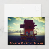 Carte Postale South Beach, Miami Lifeguard Stand (Ocean Secourt) (Devant / Derrière)