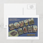 Carte Postale South Bend, Indiana - Scènes de grandes lettres (Devant / Derrière)
