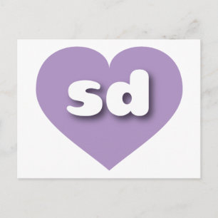 Carte Postale South Dakota lavender coeur - J'aime sd