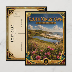 Carte Postale South Kingstown Rhode Island Art Déco Vintage Or D