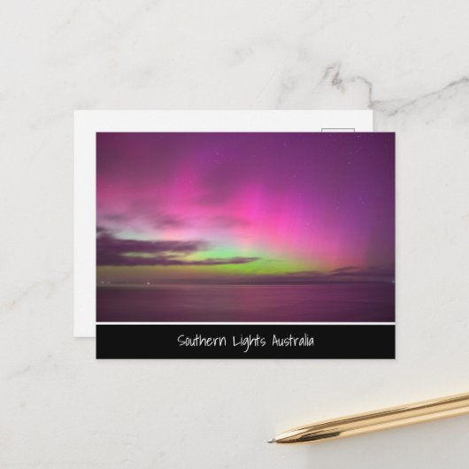 Carte Postale Southern Lights Australia - Night Sky Photo (Devant/Arrière en situation)