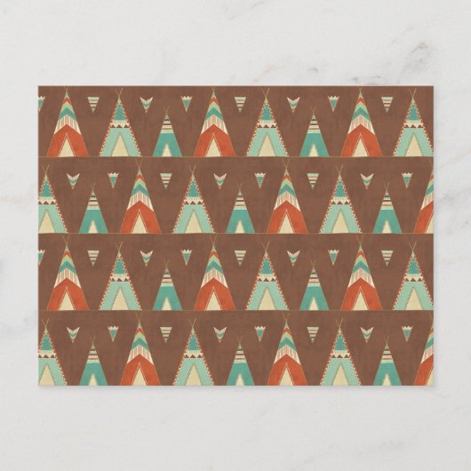 Carte Postale Southwest Geo Step | Motif Teal Teepee (Devant)