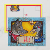 Carte Postale Southwest Hi Hello Coyote Roadrunner Souvenir (Devant / Derrière)