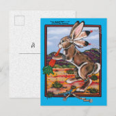 Carte Postale Southwest Kokopelli Bunnipelli lapin Whimsical (Devant / Derrière)