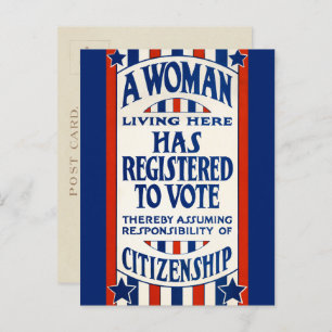 Carte Postale Soutien aux droits de vote des femmes vintages Réi