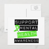 Carte Postale Soutien de la sensibilisation à la santé mentale (Devant / Derrière)