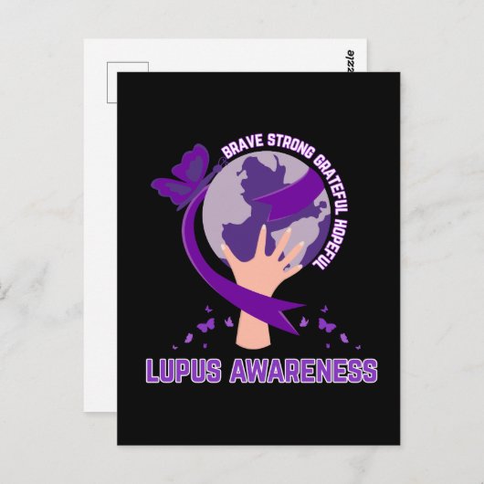 Carte Postale Soutien lupus sensibilisation survivant guerrier (Devant / Derrière)