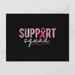 Carte Postale Soutien Squad Leopard rose Ribbon Cancer du sein A