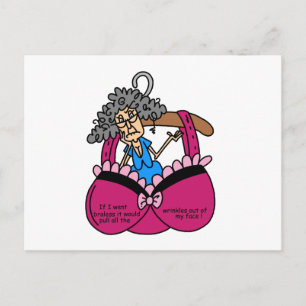 Carte Postale Soutiens-gorge et humour de rides