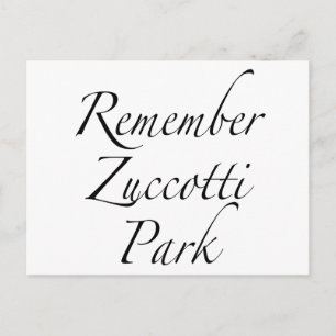 Carte Postale Souvenez-vous des manifestations Occupy Park Zucco