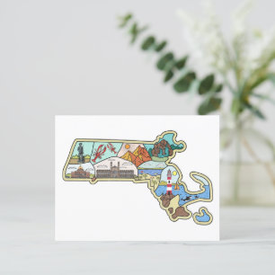 Carte Postale Souvenir de Boston Cape Cod Salem