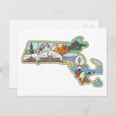 Carte Postale Souvenir de Boston Cape Cod Salem (Devant / Derrière)