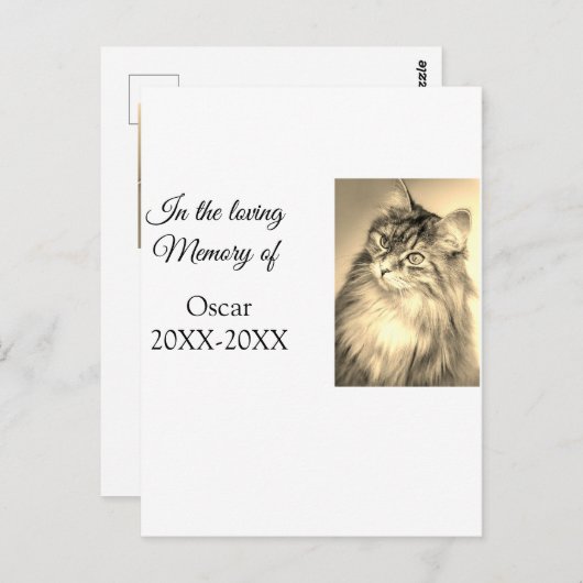 Carte Postale souvenir de deuil aimant funéraire ajouter le nom (Devant / Derrière)