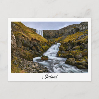 carte postale souvenir de la cascade Svodufoss en 