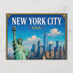 Carte Postale 🗽 Souvenir de la skyline de New York City depuis