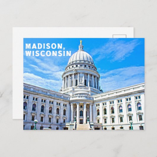 Carte postale souvenir de Madison Wisconsin (Devant / Derrière)