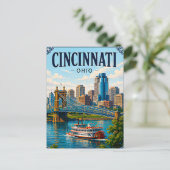 Carte Postale 🌉 Souvenir de vacances à Cincinnati Ohio Rive 🌉 (Debout devant)